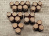 Clusters of Large Wooden Barrels