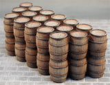 Vertically stacked Large Wooden Barrels